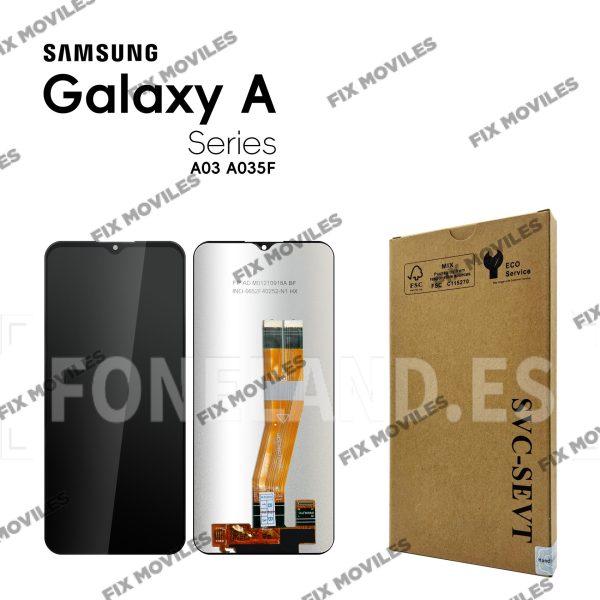 Pantalla Samsung A03 A035F 2022 (160mm) Negro SERVICE PACK BLACK NON EU CODE