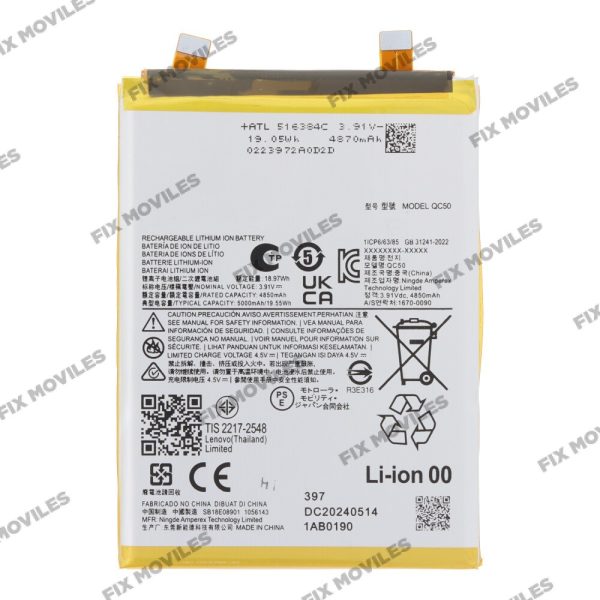 QC50 5000mAh Bateria para Motorola Edge 50 Fusion/Edge (2024) OEM without Logo