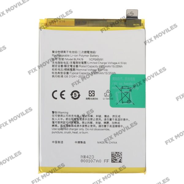 BLPA79 5000mAh Bateria para Oppo Reno12 F 5G CPH2637/Reno12 F 4G CPH2687 OEM