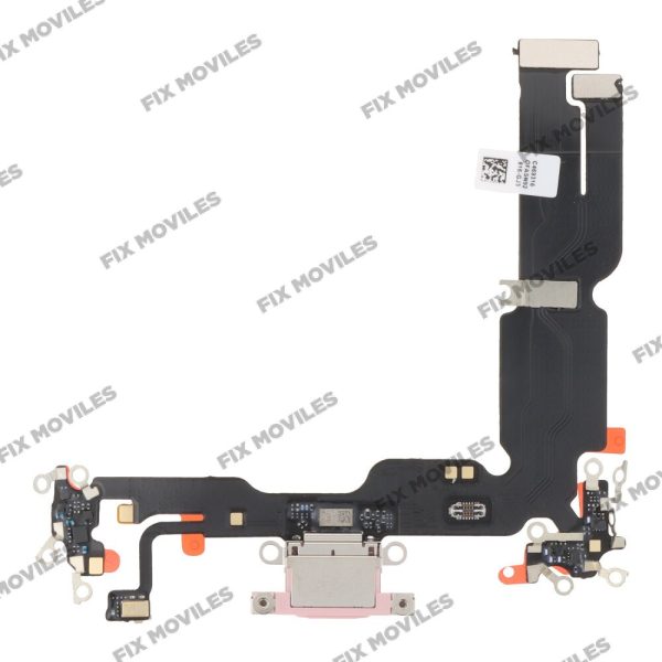 Flex de Carga para iPhone 15 Plus Rosa Desmontaje