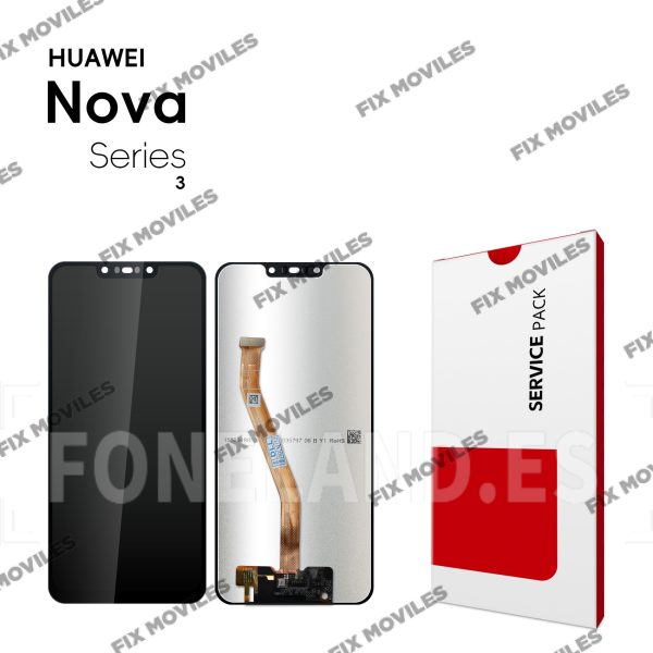 Pantalla Huawei Nova 3 2018 Negra Completa LCD+Tactil SERVICE PACK