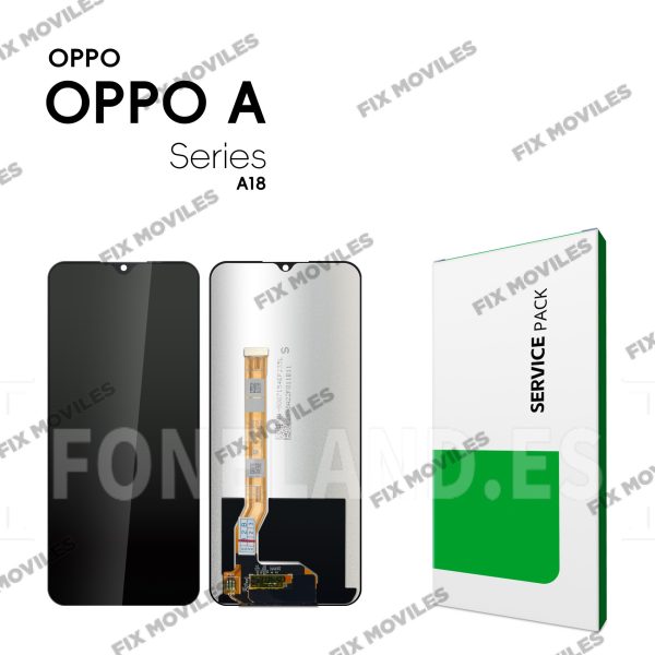 Pantalla OPPO A18 (CPH2591) / A38 4G (CPH2579) (2023) Negra Completa LCD+Tactil SERVICE PACK