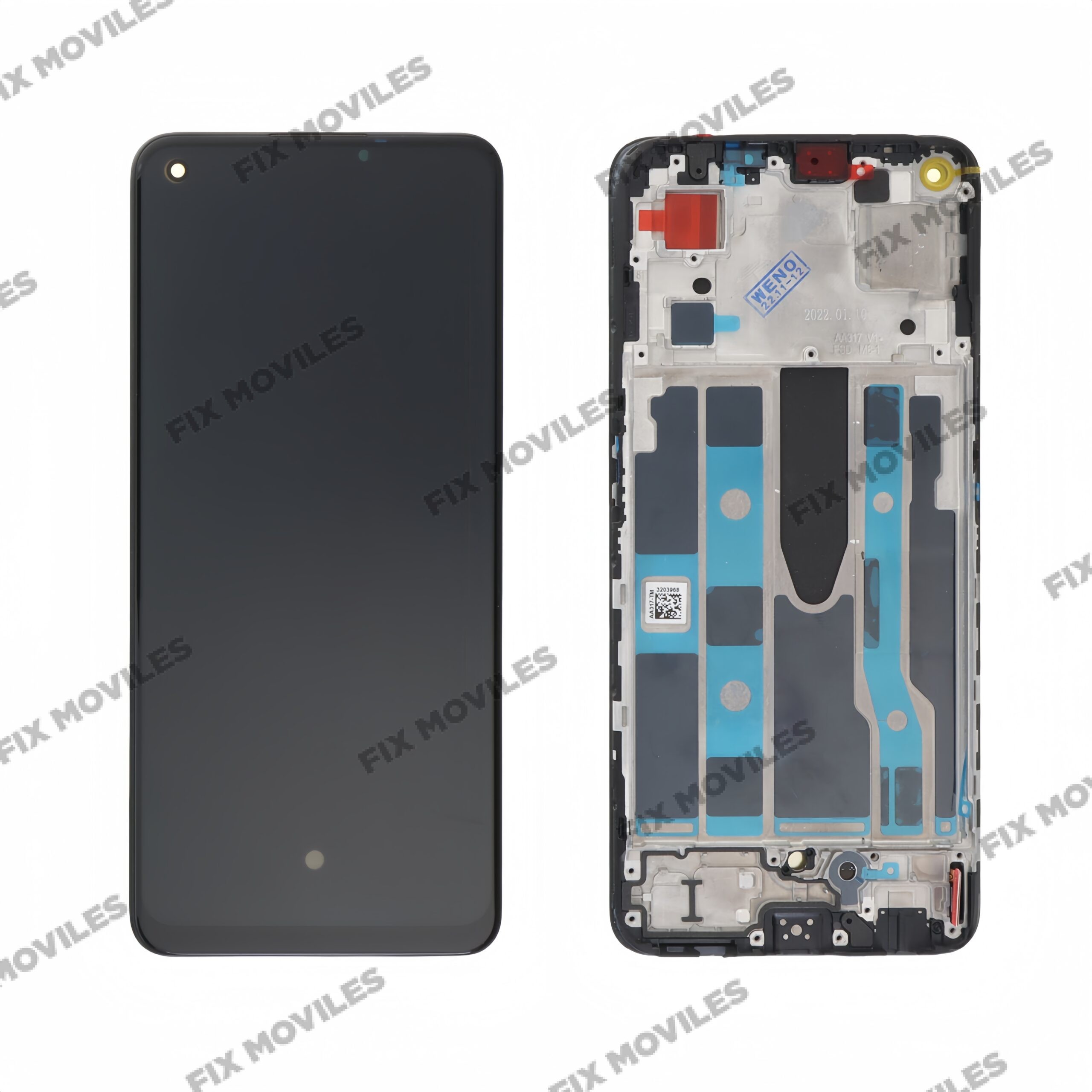 Pantalla OPPO Find X5 Lite / Reno 7 5G Negra Completa LCD+Táctil con Marco Reparada Pantalla OPPO Find X5 Lite / Reno 7 5G Negra Completa LCD+Táctil con Marco Reparada - Image 1