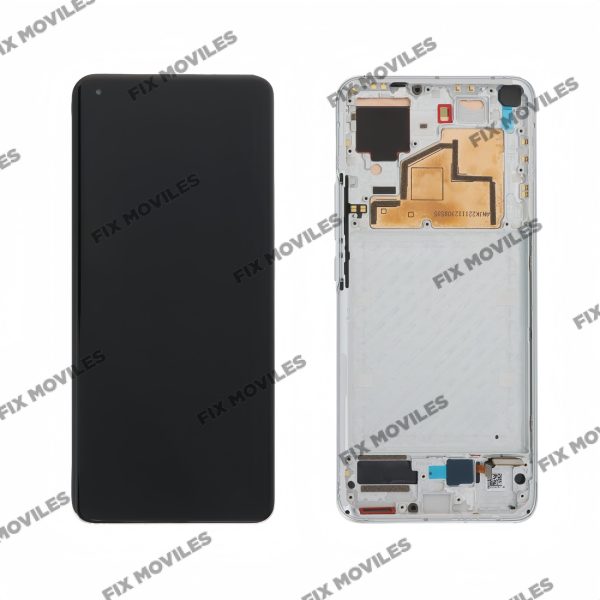 Pantalla Xiaomi Mi 11 5G Plateada CON MARCO Completa Tactil+LCD SERVICE PACK