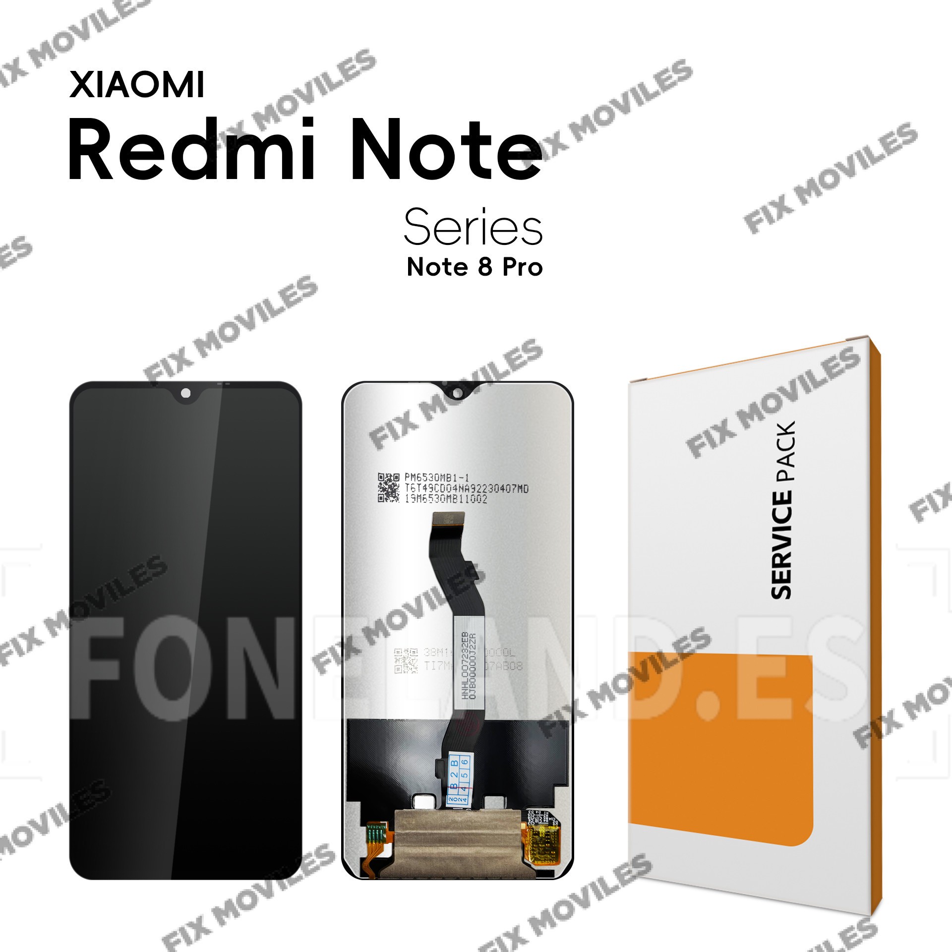 Pantalla Xiaomi Redmi Note 8 Pro Negra Completa Tactil+LCD SERVICE PACK Pantalla Xiaomi Redmi Note 8 Pro Negra Completa Tactil+LCD SERVICE PACK - Image 1