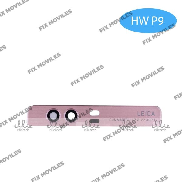 Lente Cristal Camara para Huawei P9 Rosa con pegatina camara