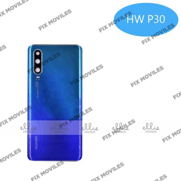 Tapa Trasera Huawei P30 Azul Aurora Con Lente
