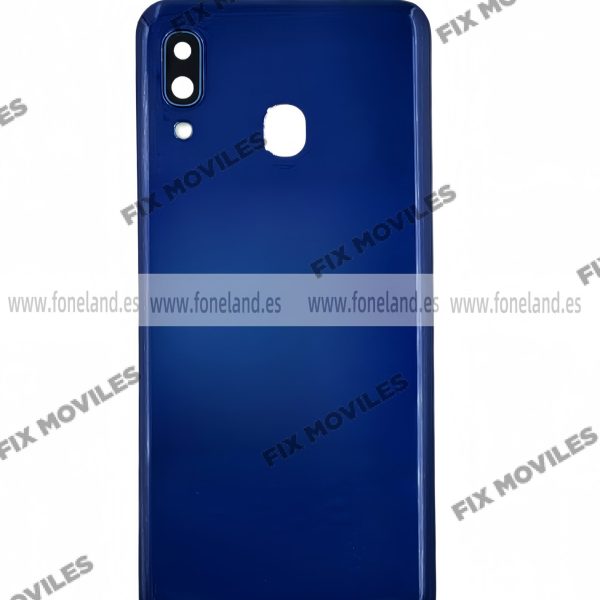 Tapa Trasera para Samsung A20 A205F Azul Con Lente (SIN LOGO)