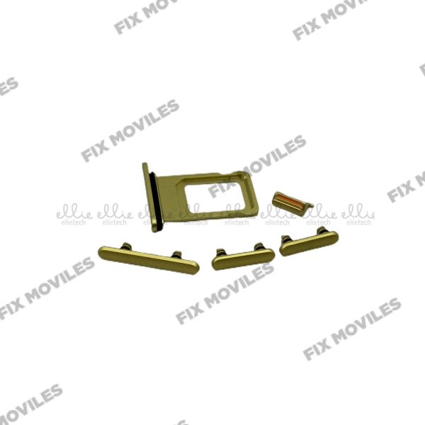 Set de Botones Lateral + Bandeja de SIM para iPhone 11 Amarillo