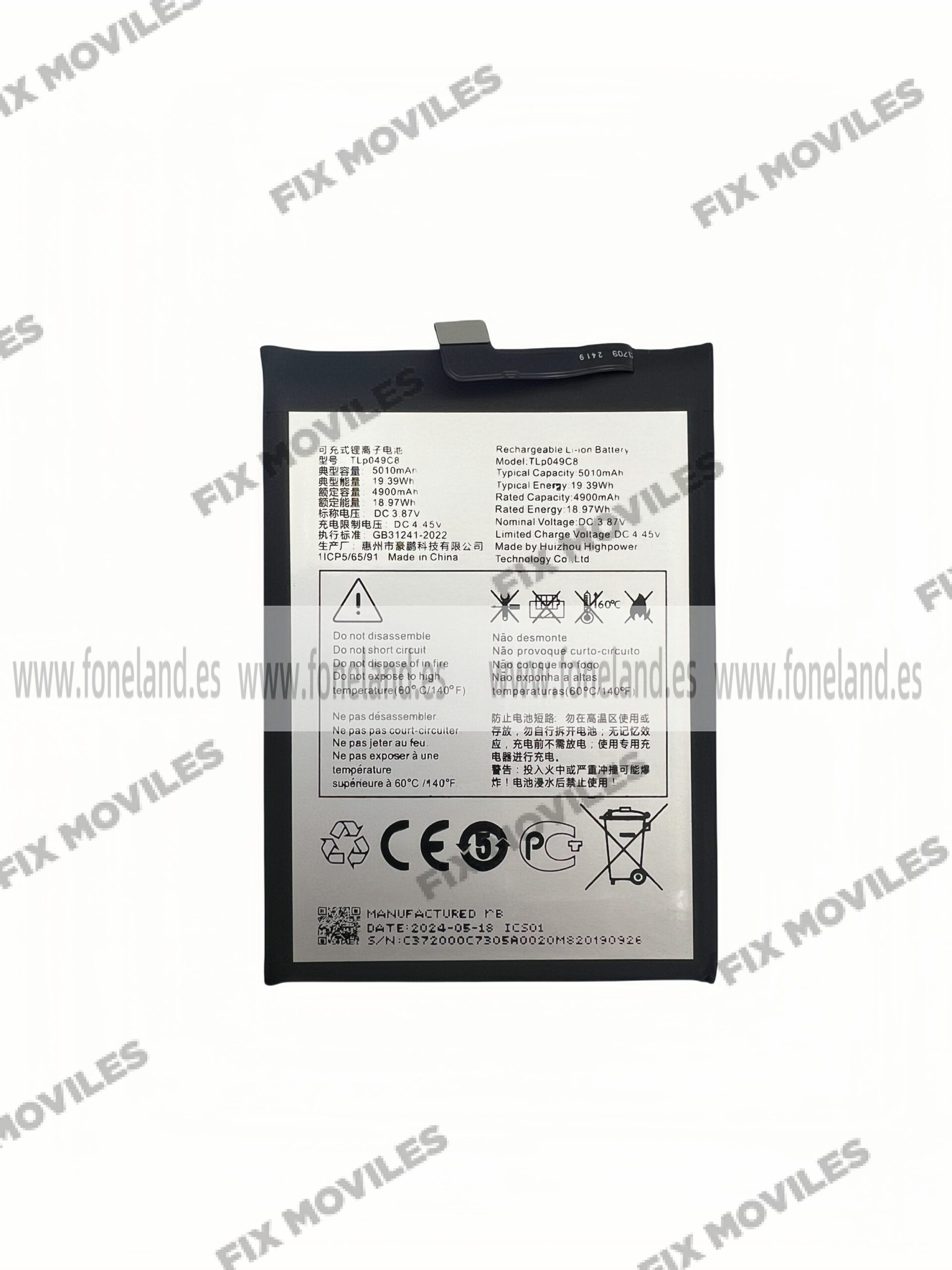 Batería TCL 40SE (TLp049C8) Batería TCL 40SE (TLp049C8) - Image 1
