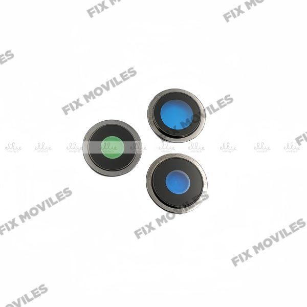 Set 3 Piezas Lente Cristal Camara + Marco para iPhone 12 Pro Negro