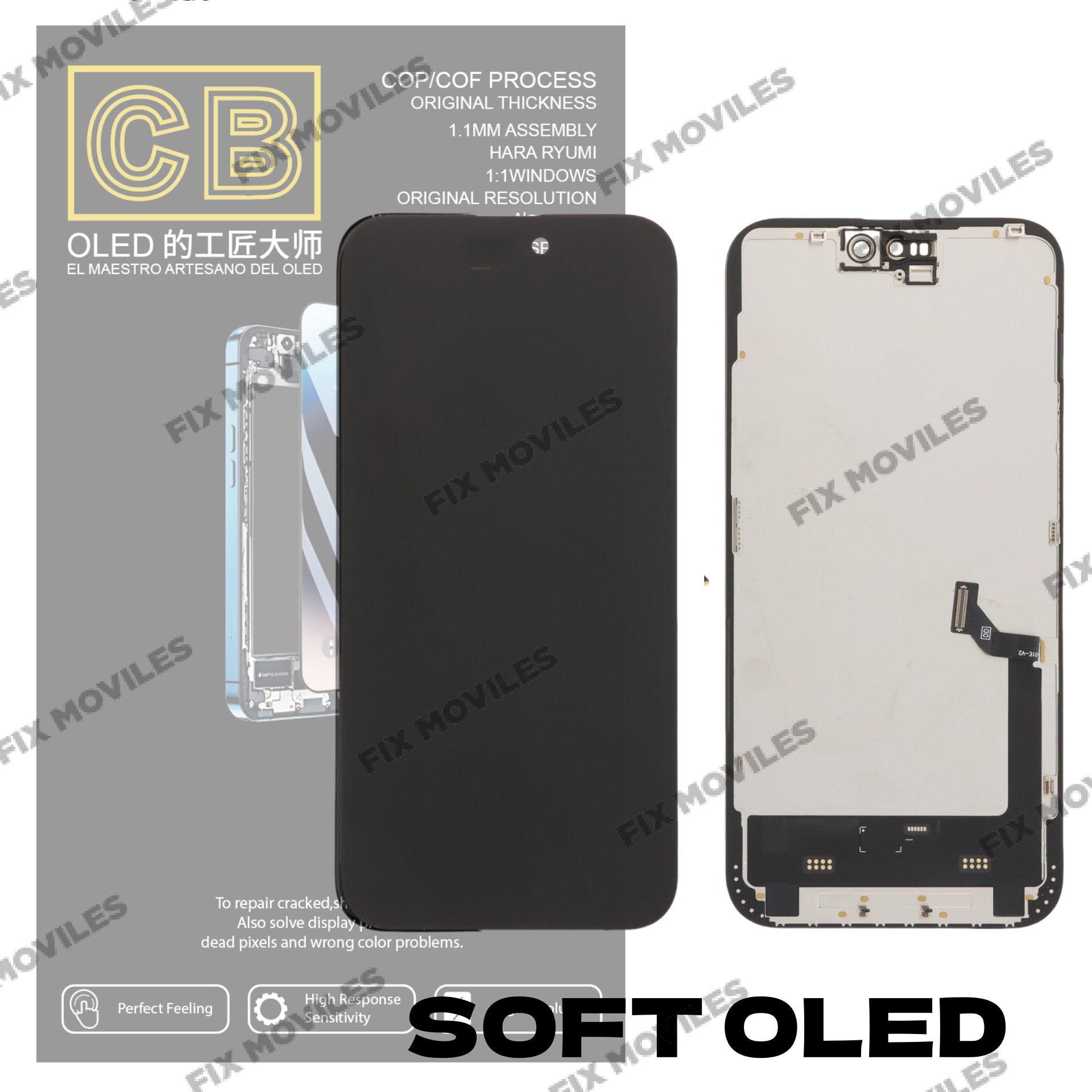 Pantalla “CB SOFT OLED”iPhone 15 Plus Control IC Reemplazable LCD+TACTIL Completo Pantalla “CB SOFT OLED”iPhone 15 Plus Control IC Reemplazable LCD+TACTIL Completo - Image 1